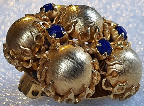 JEWEL orecchini VINTAGE earrings BIGIOTTERIA bijou GIOIELLO strass pietre dorato - Foto 8 di 10