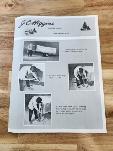 Vintage J.C. Higgins Sears Roebuck Camp Trailer Sales Advertising Brochure