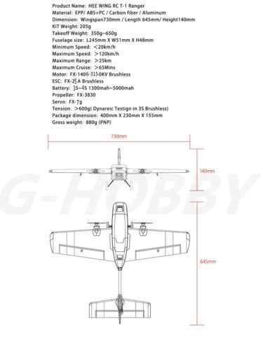 HEE WING T-1 Ranger PNP PRO Fixed Wing EPP Wingspan 730mm Long Battery Life - Picture 12 of 15