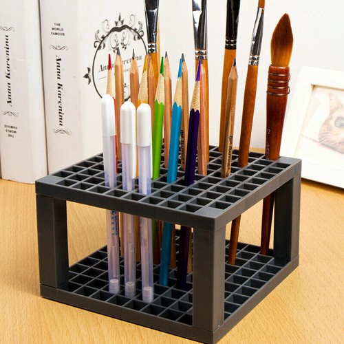 TECHTONGDA 96 Hole Plastic Pencil&Brush Holder Storage Desk Organizer Detachable - Picture 2 of 9