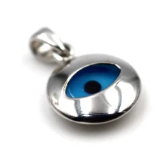 Sterling Silver 925 Greek Mati Nazar Lucky Evil Eye Charm Pendant -Free Post