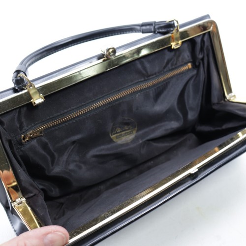 Vtg Theodor Evening Handbag S Women Black Leather Lined Purse Satchel Clutch Bag - Picture 8 of 12