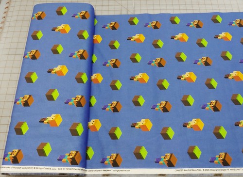Minecraft Alex & Steve Toss Cotton Fabric Springs Creative Mojang - Picture 2 of 2