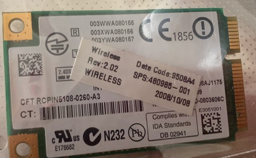 Scheda Wireless WLAN INTEL WIFI LINK 5100 512ANMU 512AN_MMW P/N 480895-001 - Bild 2 von 2