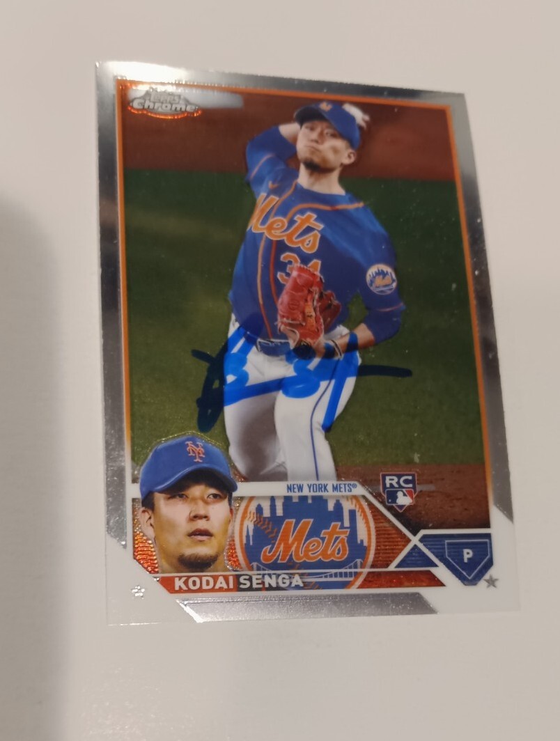 Kodai Senga Signed 2023 Topps Chrome Rookie Card New York Mets Autograph