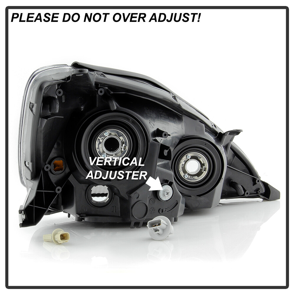 Headlight Assembly Set For 2004-2005 Toyota Sienna – Chrome Housing, Clear Lens, Left+Right