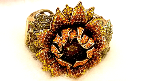 Heidi Daus "Late Bloomer" (Herbst/Topas/Größe LG.) Floral Masterpiece Armband - Bild 2 von 12