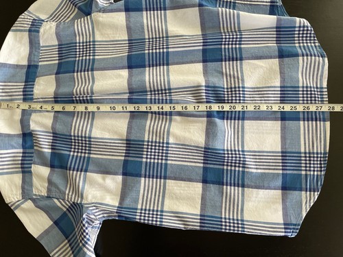 RALPH LAUREN Short Sleeve Blue Plaid Button Down Cotton Shirt Boys XL 18-20 EUC - Picture 7 of 9