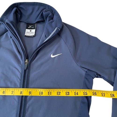 Nike Dri-Fit Trainingsjacke Damen Größe Small blau durchgehender Reißverschluss Fitnessstudio Fitnesskleidung - Bild 3 von 6