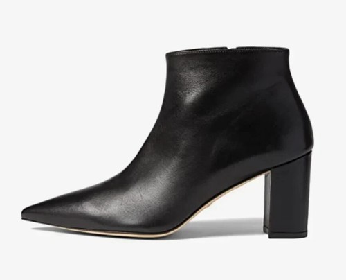 Stuart Weitzman Stuart 75 Boots Women's 9 Black Leather Side Zip Bootie KHD1972 - Picture 6 of 8