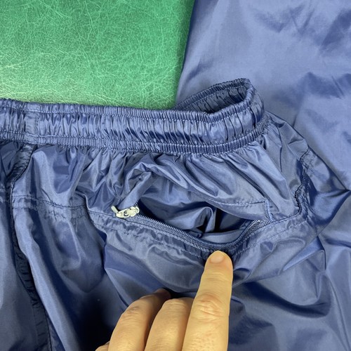 Vintage 90s Nike Track Pants XL/TG Navy Joggers Jersey Lined Zip Ankle Swoosh - Bild 6 von 6