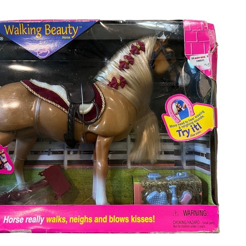 1998 Barbie Walking Beauty Pferd Really Walks KB Toys Barbie Reiten RAR Vintage - Bild 2 von 16