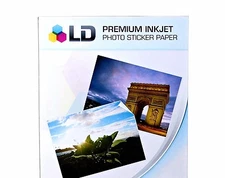 10 Sheets Sticker Paper GLOSSY White Inkjet Laser Printer Christmas Photo 8.5x11