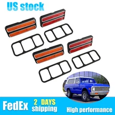 Front Amber & Rear Red Side Marker Light Lamps For Chevy / GMC Pickup Truck