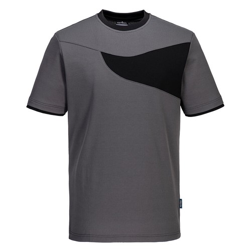 Portwest Mens Cotton T-Shirt Crew Neck Moisture wicking Work Safety Summer PW211 - Picture 9 of 12