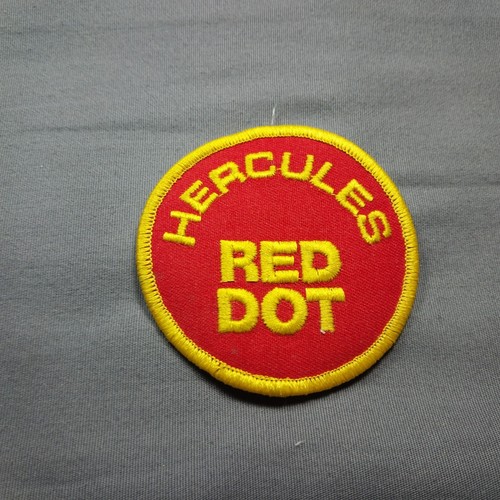 Hercules Red Dot 3" Round Gold Advertising Patch - Picture 1 of 2