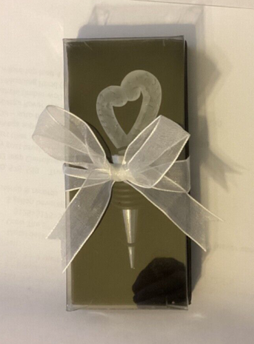 Nuevo Tapón de Vino Corcho de Metal con Sello de Goma Vidrio Esmerilado Diseño en Forma de Corazón - Imagen 2 de 2
