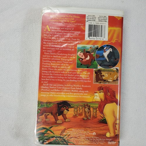 The Lion King II 2 Simba's Pride (VHS Tape, 1998) Clamshell Case Disney Video - Picture 4 of 10