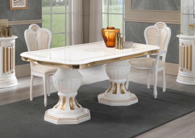 klassischer esstisch tisch wohnzimmer italienische tische weiss gold Sofort klassischer esstisch tisch wohnzimmer italienische tische weiss gold Sofort
