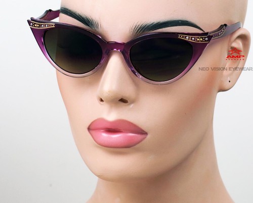 KISS Cat Eye Gradient Pinup Vintage Retro Style Sunglasses Gold Accents K17C - Picture 22 of 27