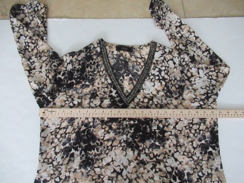 Blusa túnica Status 2XL impresionante detalle de cuentas semi transparente, manga larga, cuello en V  - Imagen 5 de 10