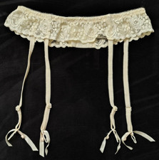 Vintage Warner's Garter Belt Marilyn Monroe Lingerie Pinup Ivory Lace M/L 8840