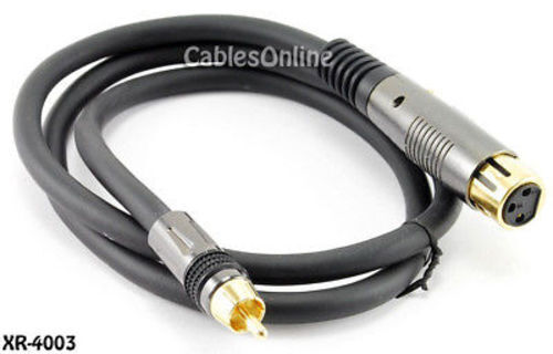 3 ft. Premium XLR Female to RCA Male Audio Cable, Gold - Picture 1 of 1
