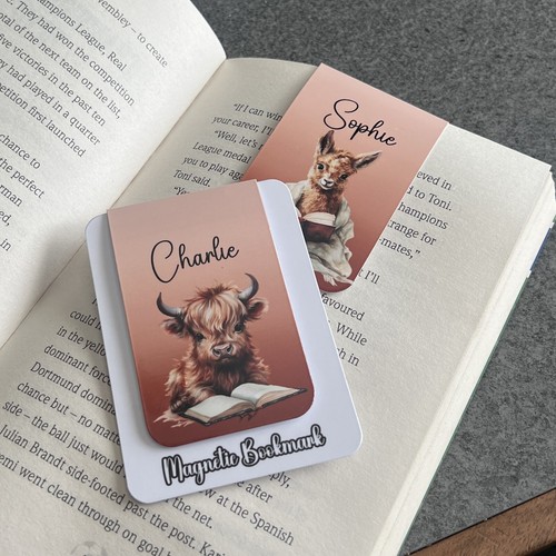 Personalised Magnetic Bookmark Floral Gift For Her Kids Him Book Lover Bookworm - Bild 7 von 14