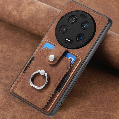 Ring Leather Card Slot Phone Case For Redmi Note 14 13 12 11 Pro Xiaomi 14T 11 - Picture 11 of 26