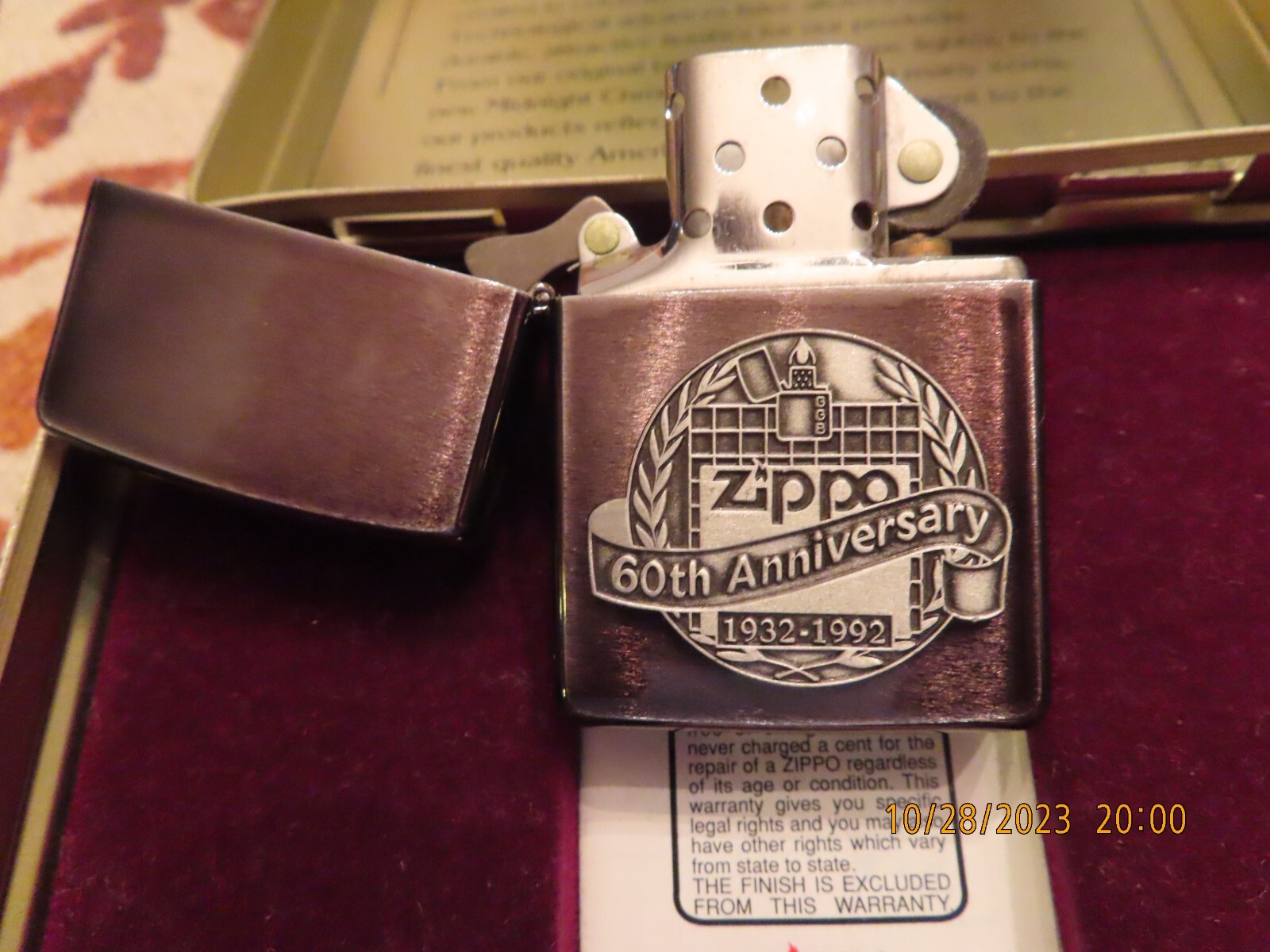 1932 1992 ZIPPO 60TH ANNIVERSARY LIGHTER and TIN DECORATIVE BOX eBay