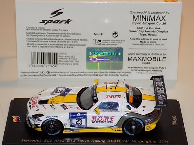 1/43 Spark Mercedes Benz SLS AMG GT3 Car #23 Hours of Nurburgring