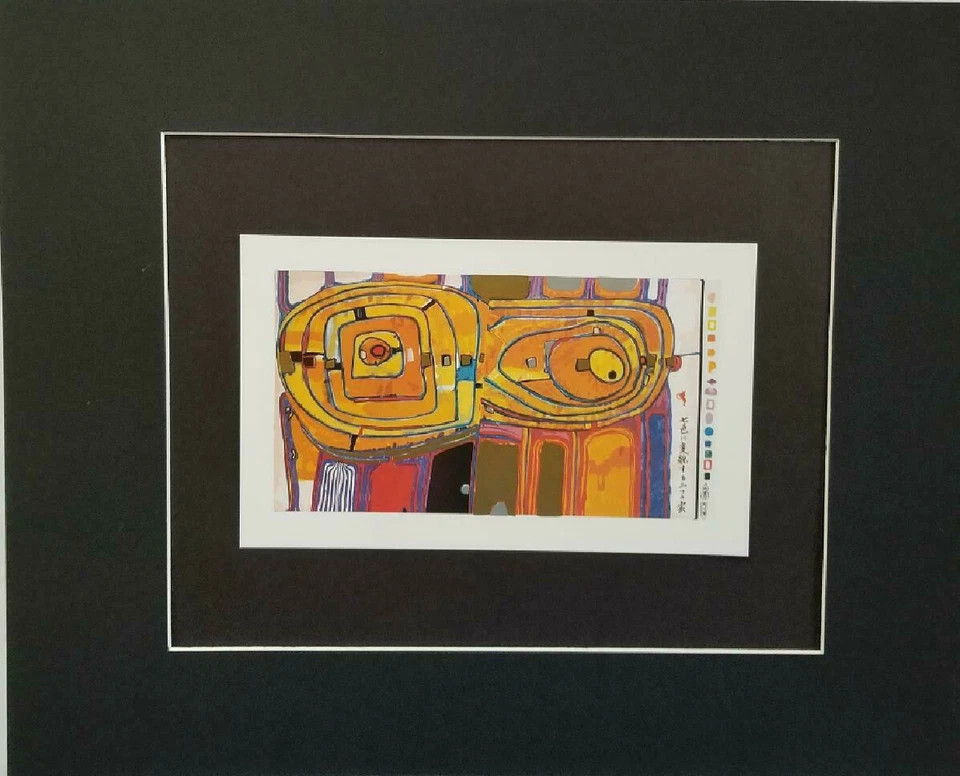 Litografia offset montada Friedenreich Hundertwasser "Duas Nuvens Chovendo" 1986 - Imagem 4 de 4