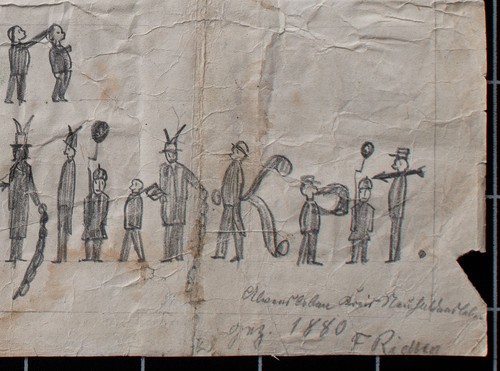 Lápiz de rima dicho humor escritura ilegible firmado 1880 - Imagen 4 de 4