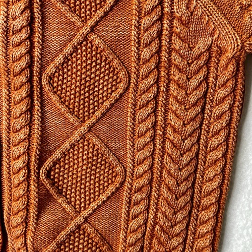 Faherty Cable Knit Cardigan Sweater Button Front Copper Brown Fisherman Sz XS - Picture 4 of 14