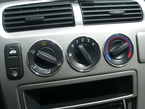 For Honda Civic 7 Type-R 01-06 Heater Surrounds A/C Control Rings Polished Alloy - Picture 7 of 8