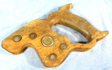 Vintage Disston Hand Saw Handle with Metal Hardware