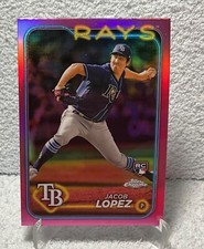 2024 Topps Chrome Pink Refractor #225 Jacob Lopez Tampa Bay Rays