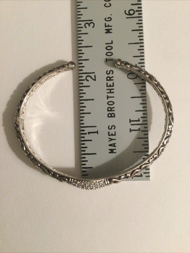 Angela By John Hardy 925/14k Glass Crystals Hinged Bracelet, Large NEW - Picture 7 of 9