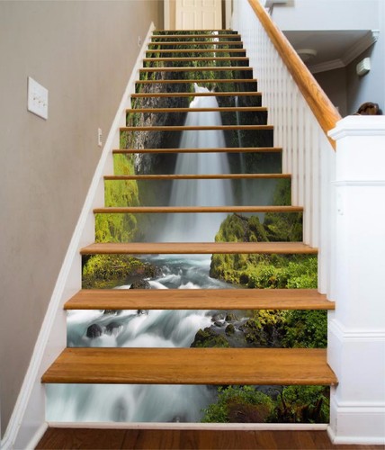 3D Waterfall 326 Stairs Risers Decoration Photo Mural Vinyl Decal Wallpaper US - 第 1/5 張圖片