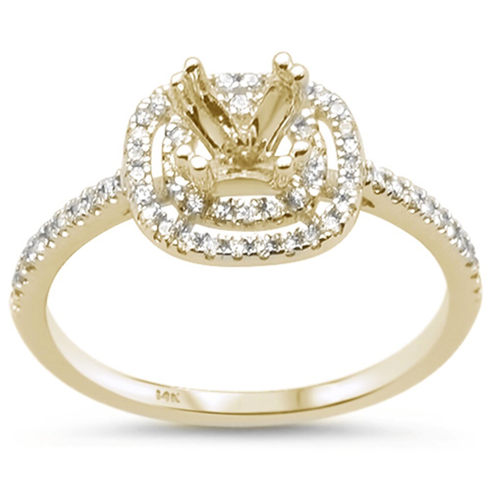 .23ct F SI 14k Yellow gold Diamond Double Halo Semi-Mount Ring size 6.5 .23ct F SI 14k Yellow gold Diamond Double Halo Semi-Mount Ring size 6.5