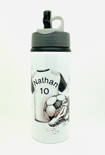Football Shirt Personalised Aluminium Water School Sports Bottle Kids 750ml Gym - Picture 5 of 10