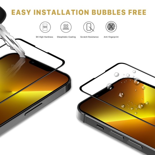 For iPhone 16e | Tempered Glass Screen Protector Cover, Full Coverage - Photo 5 sur 5