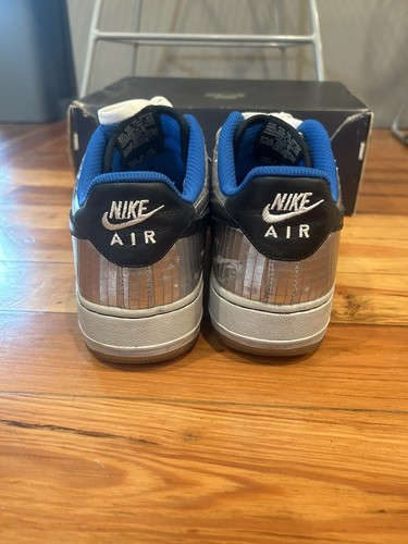 Nike Air Force One Low Fragment Style Nike ID Size 9.5 White Blue Silver Black - Picture 4 of 7