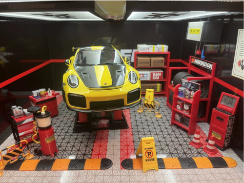 Diorama 1/18 strumento manutenzione officina auto modello scena layout display prop model - Foto 5 di 37