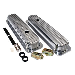 Aluminum-Valve-Covers-Short-Style-Retro-Vortec-TBI-Finned-Small-Block-Chevy-350