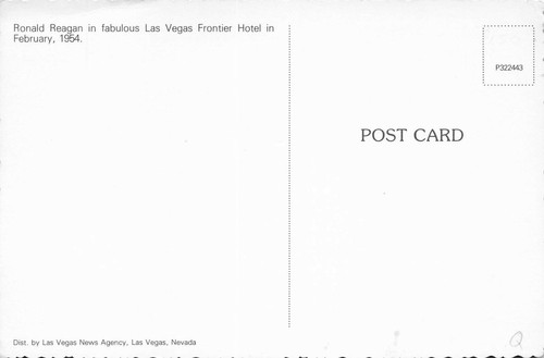 Cartolina Las Vegas NV Ronald Reagan all'hotel di frontiera nel 1954 - Foto 2 di 2