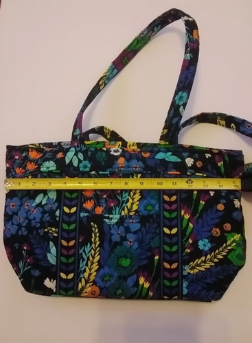 VERA BRADLEY BLUE Flowers Purse Handbag Tote Shoulder Used. Excellent Condition - Picture 14 of 16