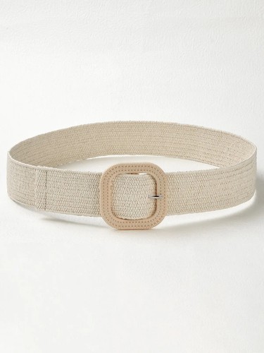 Square Buckle Straw Belt Boho Style Accessory for Halloween and Casual Outfits - Picture 5 of 19