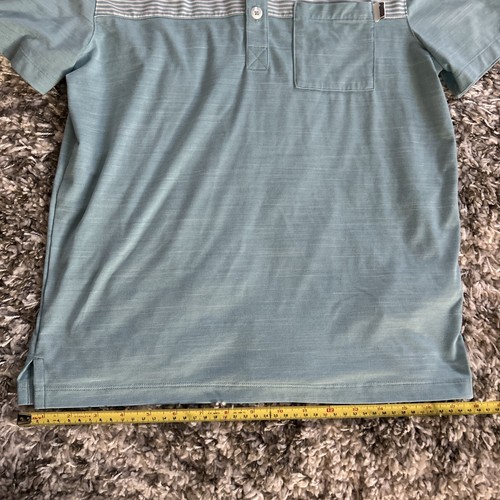 Puma Polo Shirt Boys 11-12YM Light Blue With Upper White Striped. Pocket Buttons - Picture 8 of 13