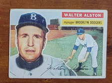 1956 Topps #8 Walter Alston Brooklyn Dodgers (white back) - RARE